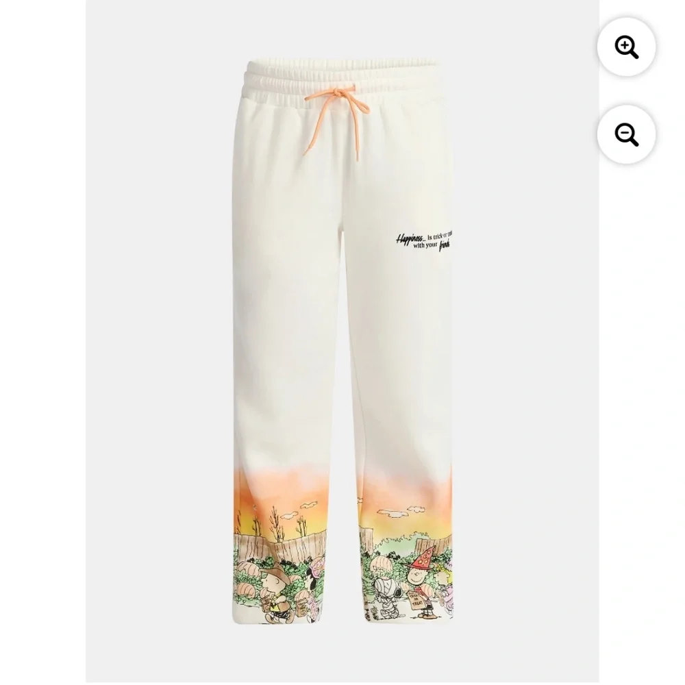 Peanuts Women’s Winter White Graphic Jogger Pants XXL NWT